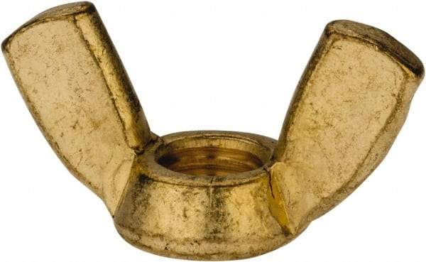 Value Collection - 3/8-16 UNC, Brass Standard Wing Nut - 1.44" Wing Span, 0.79" Wing Span - A1 Tooling