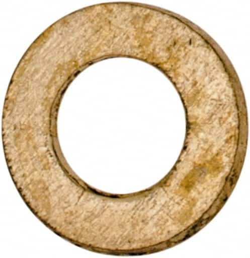 Value Collection - #2 Screw, Brass Standard Flat Washer - 0.099" ID x 3/16" OD, 0.02" Thick, Plain Finish - A1 Tooling