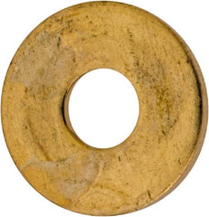 Value Collection - #6 Screw, Brass Standard Flat Washer - 0.147" ID x 3/8" OD, 0.032" Thick, Plain Finish - A1 Tooling