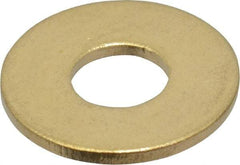 Value Collection - #10 Screw, Brass Standard Flat Washer - 0.2" ID x 1/2" OD, 0.04" Thick, Plain Finish - A1 Tooling