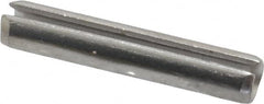 Made in USA - 3/16" Diam x 1" Long Slotted Spring Pin - Grade 420 Stainless Steel, Bright Finish - A1 Tooling