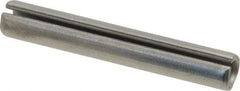 Made in USA - 3/8" Diam x 2-1/2" Long Slotted Spring Pin - Grade 420 Stainless Steel, Bright Finish - A1 Tooling