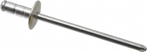 RivetKing - Size 41-43 Large Flange Dome Head Aluminum Multi Grip Blind Rivet - Steel Mandrel, 0.02" to 1/8" Grip, 3/8" Head Diam, 0.129" to 0.133" Hole Diam, 0.313" Length Under Head, 1/8" Body Diam - A1 Tooling