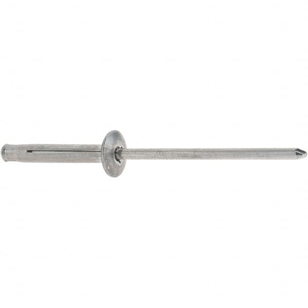 RivetKing - Dome Head Aluminum Plus Blind Rivet - Aluminum Mandrel, 1/8" to 3/8" Grip, 0.312" Head Diam, 0.129" to 0.143" Hole Diam, 0.975" Length Under Head, 1/8" Body Diam - A1 Tooling