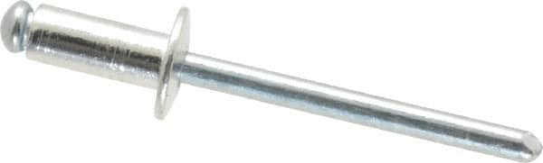 RivetKing - Size 64 Dome Head Aluminum Open End Blind Rivet - Steel Mandrel, 0.188" to 1/4" Grip, 3/8" Head Diam, 0.192" to 0.196" Hole Diam, 0.45" Length Under Head, 3/16" Body Diam - A1 Tooling