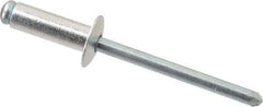 RivetKing - Size 66 Dome Head Aluminum Open End Blind Rivet - Steel Mandrel, 0.251" to 3/8" Grip, 3/8" Head Diam, 0.192" to 0.196" Hole Diam, 0.575" Length Under Head, 3/16" Body Diam - A1 Tooling