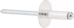 RivetKing - Size 66 Large Flange Dome Head Aluminum Open End Blind Rivet - Steel Mandrel, 0.251" to 3/8" Grip, 5/8" Head Diam, 0.192" to 0.196" Hole Diam, 0.575" Length Under Head, 3/16" Body Diam - A1 Tooling