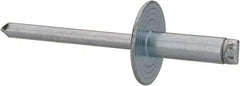 RivetKing - Size 66 Large Flange Dome Head Steel Open End Blind Rivet - Steel Mandrel, 0.251" to 3/8" Grip, 5/8" Head Diam, 0.192" to 0.196" Hole Diam, 0.575" Length Under Head, 3/16" Body Diam - A1 Tooling