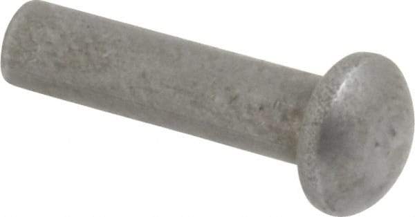 RivetKing - 1/8" Body Diam, Round Uncoated Steel Solid Rivet - 1/2" Length Under Head - A1 Tooling