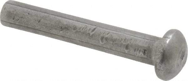 RivetKing - 1/8" Body Diam, Round Uncoated Steel Solid Rivet - 3/4" Length Under Head - A1 Tooling