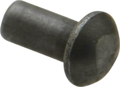 RivetKing - 3/16" Body Diam, Round Uncoated Steel Solid Rivet - 3/8" Length Under Head - A1 Tooling