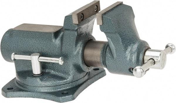 Wilton - 2-1/2" Jaw Width, 2-1/8" Opening Capacity, 1-3/4" Throat Depth, Steel Swivel Bench Vise - Bolt Down Base Attachment, 9.4" Long x 5.7" Wide x 4.9" High - A1 Tooling