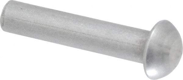 RivetKing - 1/4" Body Diam, Round Uncoated Steel Solid Rivet - 1-1/4" Length Under Head - A1 Tooling