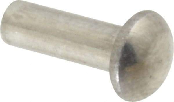 RivetKing - 1/8" Body Diam, Round Aluminum Solid Rivet - 3/8" Length Under Head, Grade 1100F - A1 Tooling