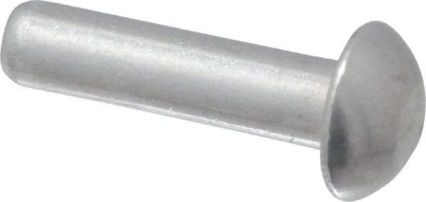 RivetKing - 1/8" Body Diam, Round Uncoated Aluminum Solid Rivet - 1/2" Length Under Head, Grade 1100F - A1 Tooling