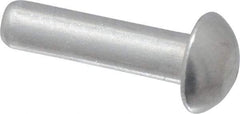 RivetKing - 1/8" Body Diam, Round Uncoated Aluminum Solid Rivet - 1/2" Length Under Head, Grade 1100F - A1 Tooling