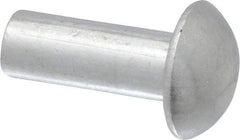 RivetKing - 3/16" Body Diam, Round Uncoated Aluminum Solid Rivet - 1/2" Length Under Head, Grade 1100F - A1 Tooling