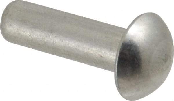 RivetKing - 3/16" Body Diam, Round Aluminum Solid Rivet - 5/8" Length Under Head, Grade 1100F - A1 Tooling