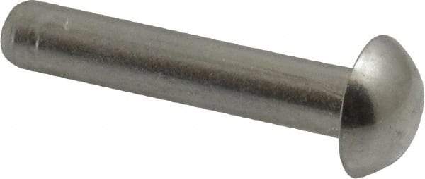 RivetKing - 3/16" Body Diam, Round Aluminum Solid Rivet - 1" Length Under Head, Grade 1100F - A1 Tooling