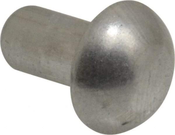 RivetKing - 1/4" Body Diam, Round Uncoated Aluminum Solid Rivet - 1/2" Length Under Head, Grade 1100F - A1 Tooling