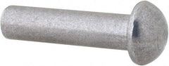 RivetKing - 1/4" Body Diam, Round Uncoated Aluminum Solid Rivet - 1" Length Under Head, Grade 1100F - A1 Tooling