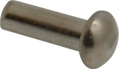 RivetKing - 1/8" Body Diam, Round Uncoated Stainless Steel Solid Rivet - 3/8" Length Under Head, Grade 18-8 - A1 Tooling