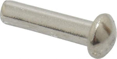 RivetKing - 1/8" Body Diam, Round Uncoated Stainless Steel Solid Rivet - 1/2" Length Under Head, Grade 18-8 - A1 Tooling