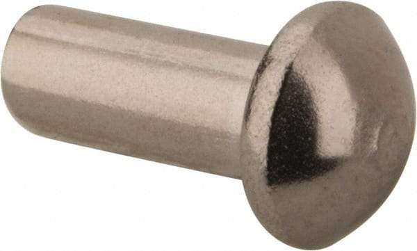 RivetKing - 5/32" Body Diam, Round Stainless Steel Solid Rivet - 3/8" Length Under Head, Grade 18-8 - A1 Tooling