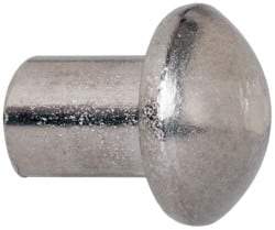 RivetKing - 3/16" Body Diam, Round Uncoated Stainless Steel Solid Rivet - 1/4" Length Under Head, Grade 18-8 - A1 Tooling