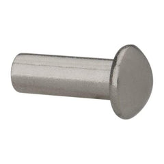 RivetKing - 3/16" Body Diam, Round Uncoated Stainless Steel Solid Rivet - 1/2" Length Under Head, Grade 18-8 - A1 Tooling