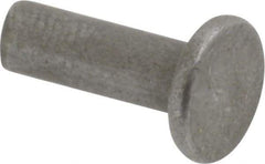 RivetKing - 1/8" Body Diam, Flat Uncoated Steel Solid Rivet - 3/8" Length Under Head - A1 Tooling