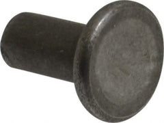 RivetKing - 3/16" Body Diam, Flat Uncoated Steel Solid Rivet - 3/8" Length Under Head - A1 Tooling