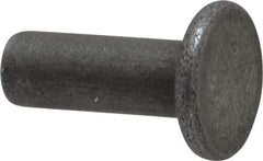 RivetKing - 3/16" Body Diam, Flat Uncoated Steel Solid Rivet - 1/2" Length Under Head - A1 Tooling