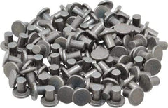 RivetKing - 1/4" Body Diam, Flat Steel Solid Rivet - 3/8" Length Under Head - A1 Tooling