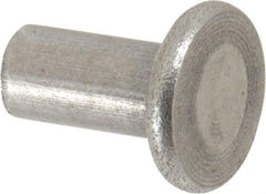 RivetKing - 1/4" Body Diam, Flat Uncoated Steel Solid Rivet - 1/2" Length Under Head - A1 Tooling