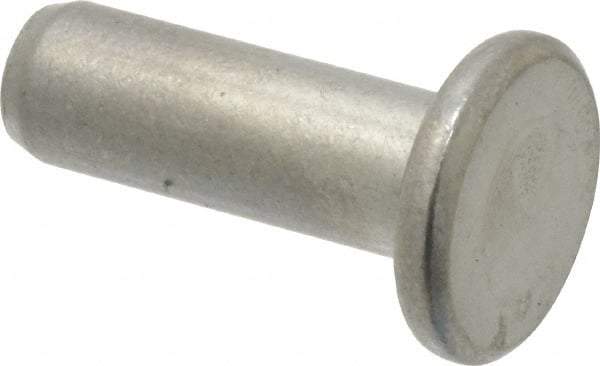 RivetKing - 1/4" Body Diam, Flat Uncoated Steel Solid Rivet - 3/4" Length Under Head - A1 Tooling