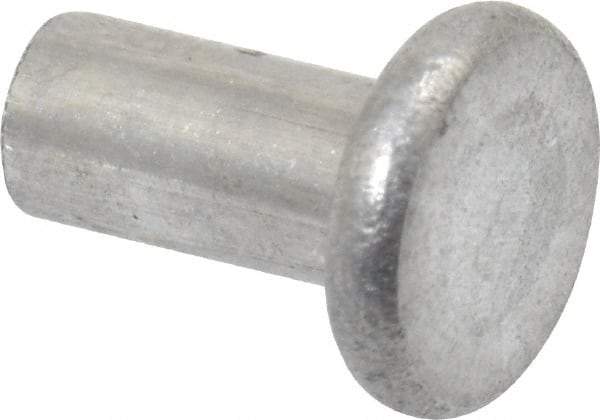 RivetKing - 1/8" Body Diam, Flat Aluminum Solid Rivet - 1/4" Length Under Head, Grade 1100F - A1 Tooling