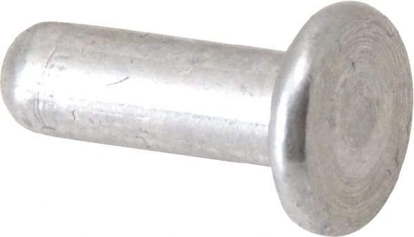 RivetKing - 1/8" Body Diam, Flat Uncoated Aluminum Solid Rivet - 3/8" Length Under Head, Grade 1100F - A1 Tooling