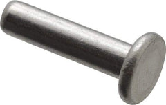 RivetKing - 1/8" Body Diam, Flat Uncoated Aluminum Solid Rivet - 1/2" Length Under Head, Grade 1100F - A1 Tooling