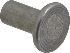 RivetKing - 1/4" Body Diam, Flat Uncoated Aluminum Solid Rivet - 1/2" Length Under Head, Grade 1100F - A1 Tooling