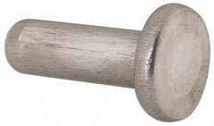 RivetKing - 1/4" Body Diam, Flat Uncoated Aluminum Solid Rivet - 3/4" Length Under Head, Grade 1100F - A1 Tooling