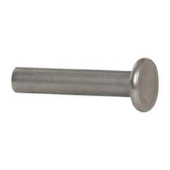 RivetKing - 1/4" Body Diam, Flat Uncoated Stainless Steel Solid Rivet - 1-1/4" Length Under Head, Grade 18-8 - A1 Tooling