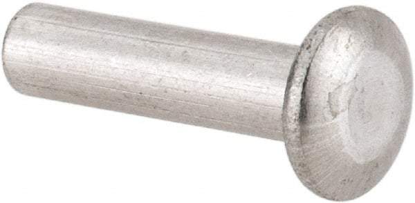 RivetKing - 1/8" Body Diam, Universal Uncoated Aluminum Solid Rivet - 1/2" Length Under Head, Grade 1100F - A1 Tooling