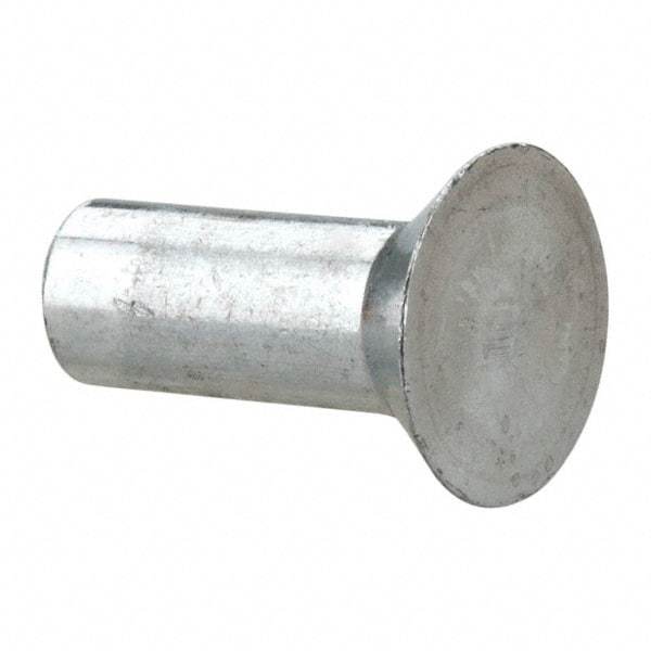 RivetKing - 3/16" Body Diam, Countersunk Uncoated Aluminum Solid Rivet - 1/2" Length Under Head, Grade 1100F, 78° Countersunk Head Angle - A1 Tooling