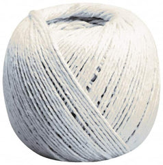 Made in USA - 0.54 Inch Diameter, 10 Ply, Cotton Twine Spool - 25 Lbs. Breaking Strength, White, 2,016 Ft. per Lb. - A1 Tooling