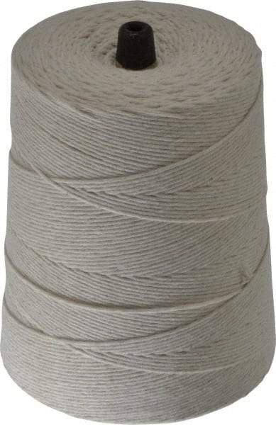 Made in USA - 0.62 Inch Diameter, 12 Ply, Cotton Twine Spool - 30 Lbs. Breaking Strength, White, 1,680 Ft. per Lb. - A1 Tooling