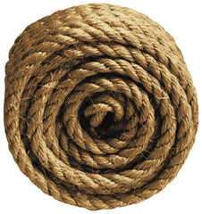 Value Collection - 100' Max Length Sisal Twisted Rope - 1/4" Diam, 48 Lb Capacity - A1 Tooling