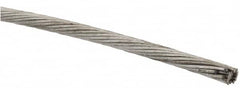 Value Collection - 3/16" Diam, Aircraft Cable Wire - 4,700 Lb Breaking Strength, 1 x 19 Single Strand - A1 Tooling