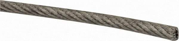 Value Collection - 1/8" x 3/32" Diam, Coated Aircraft Cable Wire - 920 Lb Breaking Strength, 7 x 7 Strand Core, Nylon Coating - A1 Tooling