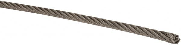 Lift-All - 3/16" Diam, Stainless Steel Wire Rope - 2,900 Lb Breaking Strength, Material Grade 316, 7 x 19 Strand Core - A1 Tooling